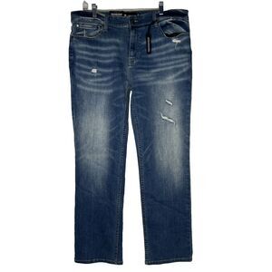RSQ Blue Distressed Slim Straight Jeans Men W36xL32 NWT